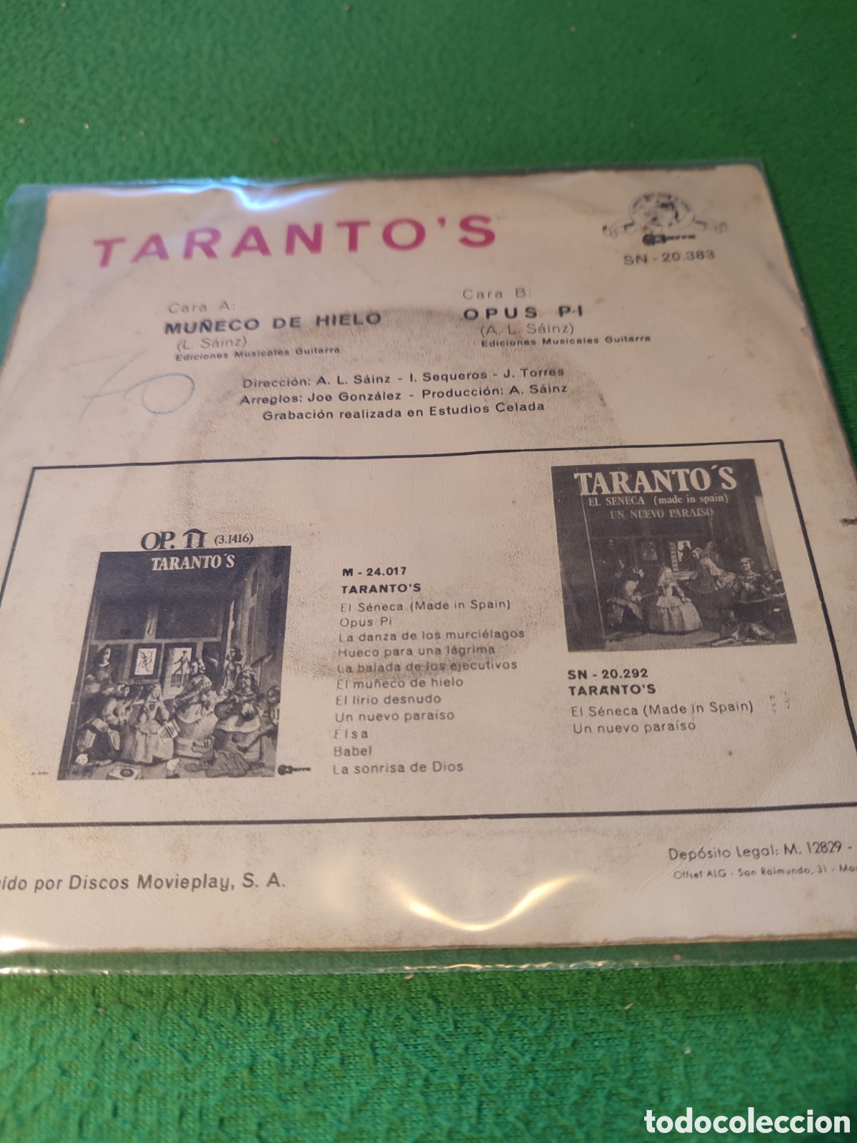 Discos de vinilo: Tarantos - Opus pi / Mu&ntilde;eco de hielo - Foto 2