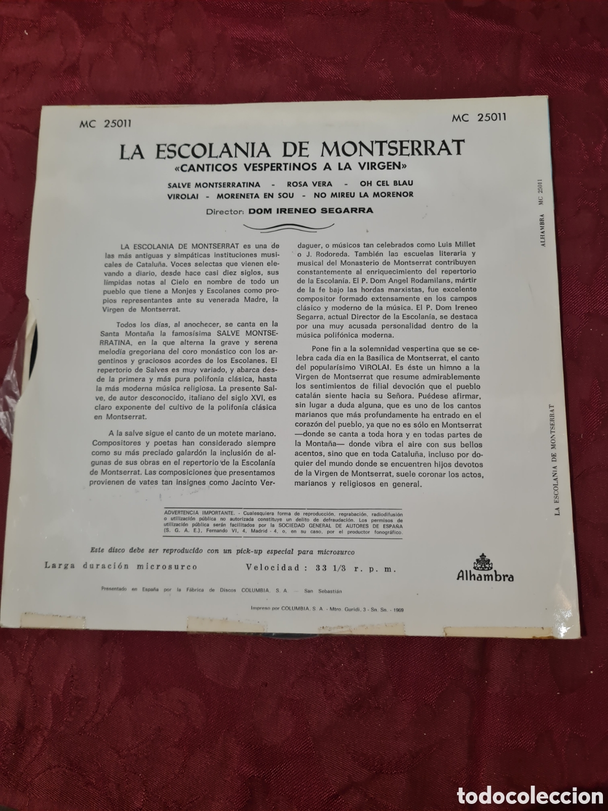 Discos de vinilo: Disco LA Escolan&iacute;a de Montserrat - Foto 2