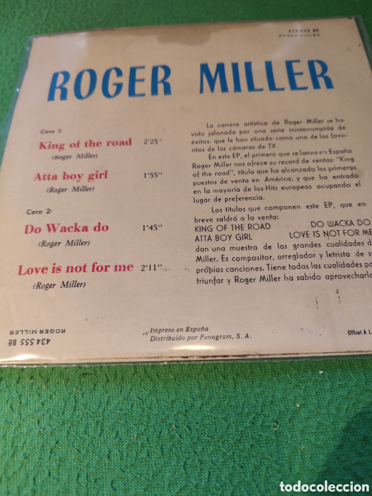 Discos de vinilo: Roger Miller - El rey de la carretera + 3 - Foto 2