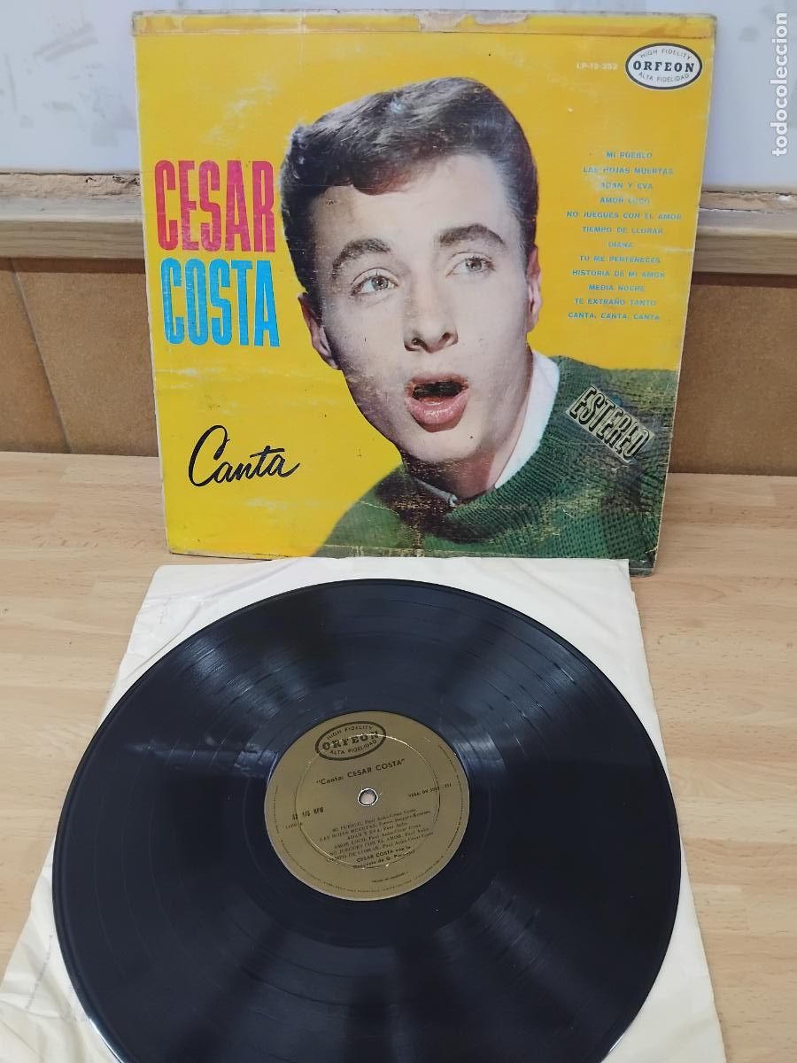 Discos de vinilo: CESAR COSTA CANTA. LP ORFEON 1961 MEXICO.