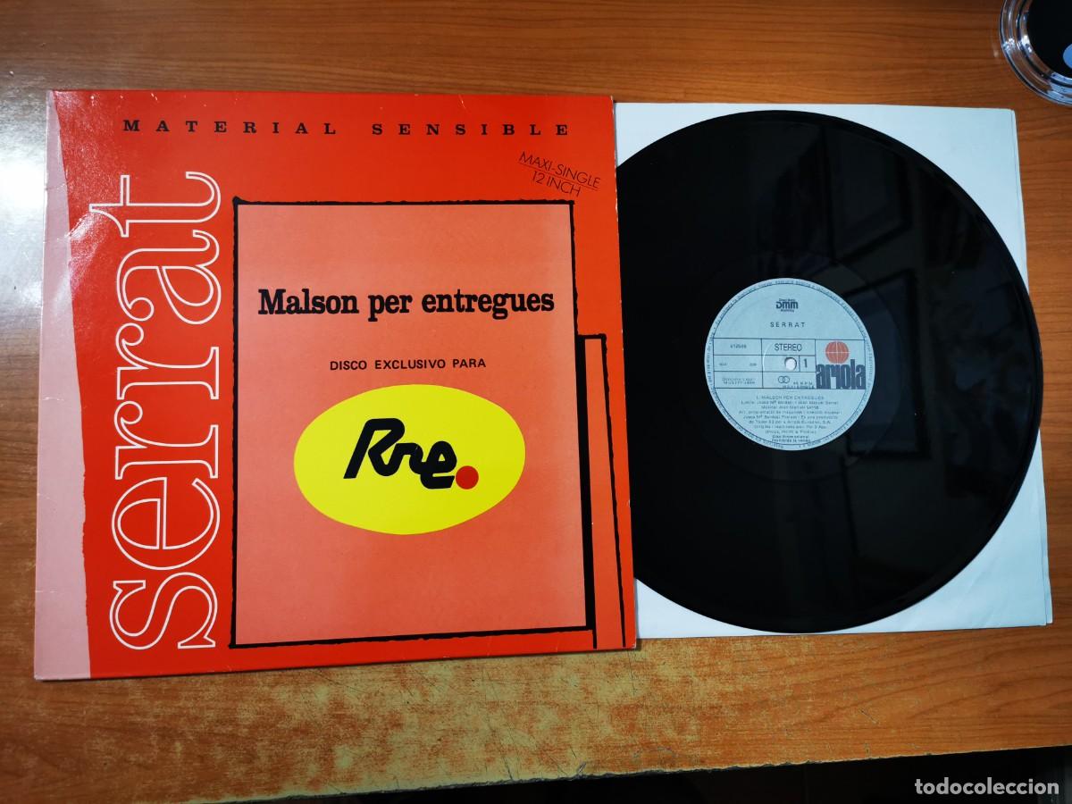 Discos de vinilo: JOAN MANUEL SERRAT Malson per entregues MAXI SINGLE VINILO PROMO RNE 1989 MATERIAL SENSIBLE 2 TEMAS