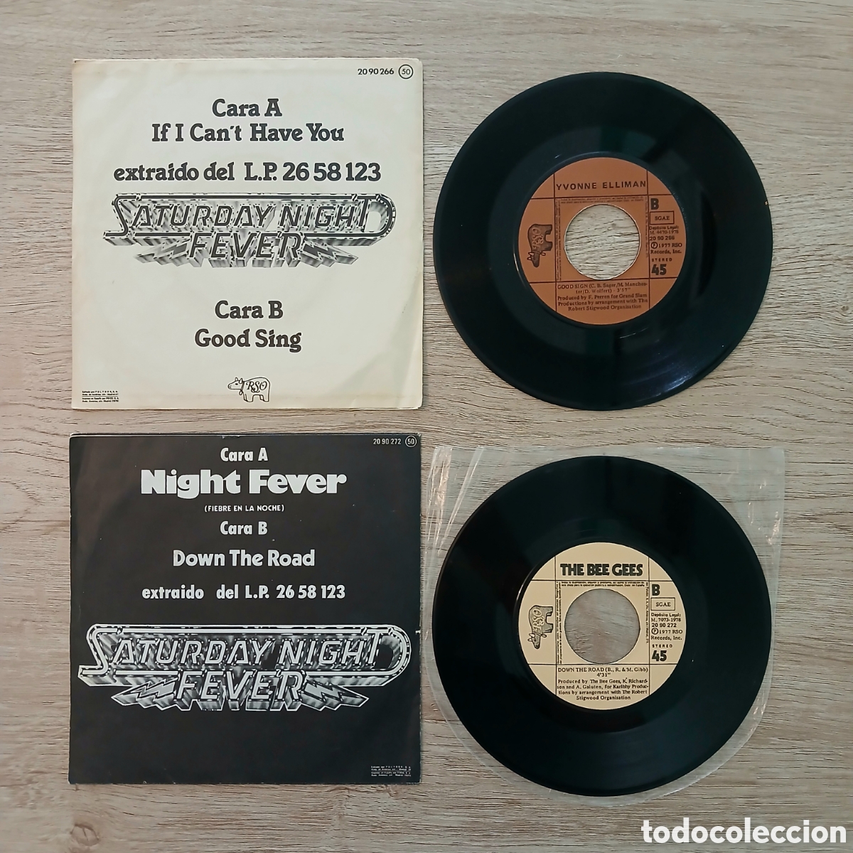 Discos de vinilo: Singles en vinilo de la BSO SATURDAY NIGHT FEVER - Foto 2