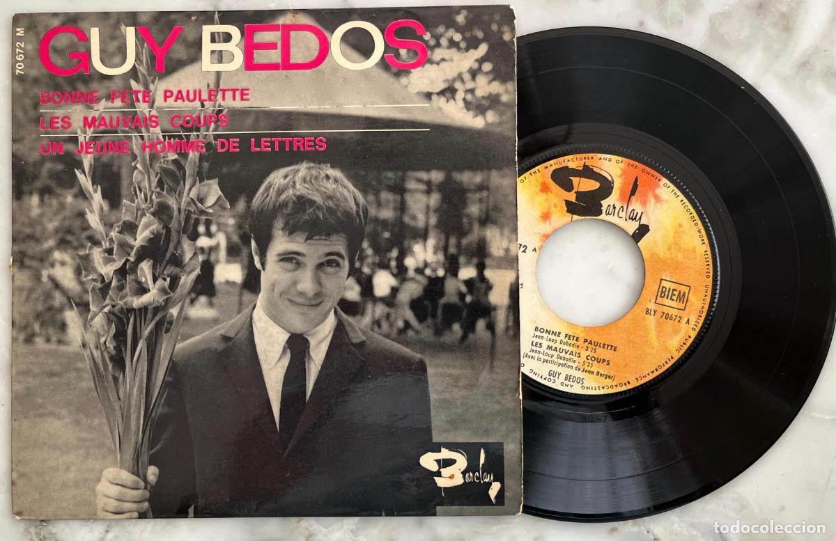 Discos de vinilo: GUY BEDOS. BONNE FETE PAULETTE. EP 3 CORTES ORIGINAL FRANCIA