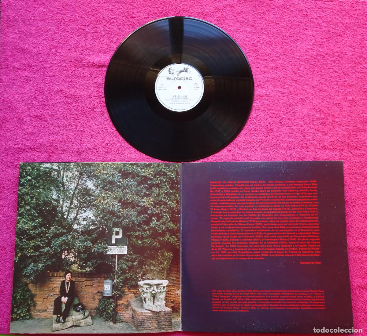 Discos de vinil: homenaje a manuel de falla 1876-1976 leonora mil&agrave; piano eurodisc 27100 lp doble portada