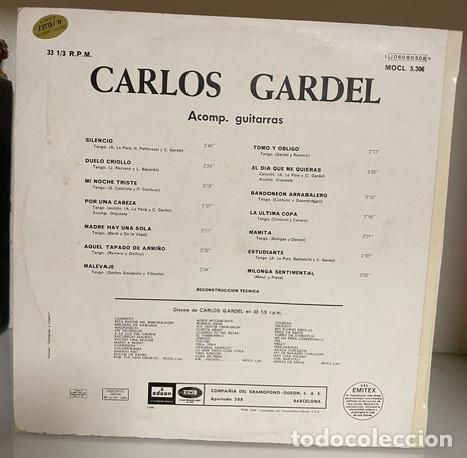 Discos de vinilo: LP - CARLOS GARDEL - EMI ODEON - Foto 2