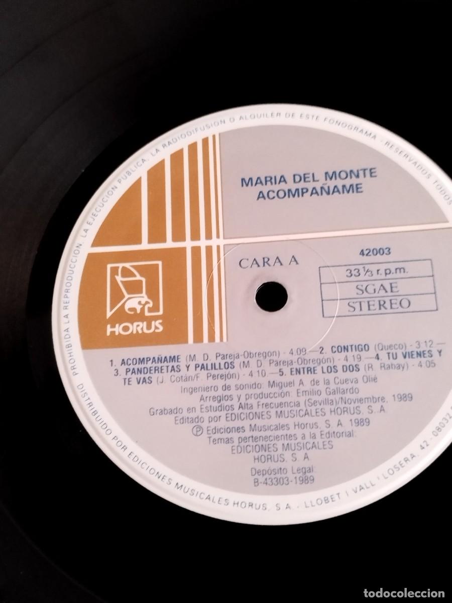 Discos de vinilo: Mar&iacute;a del Monte, Acomp&aacute;&ntilde;ame. Vinilo lp. - Foto 2
