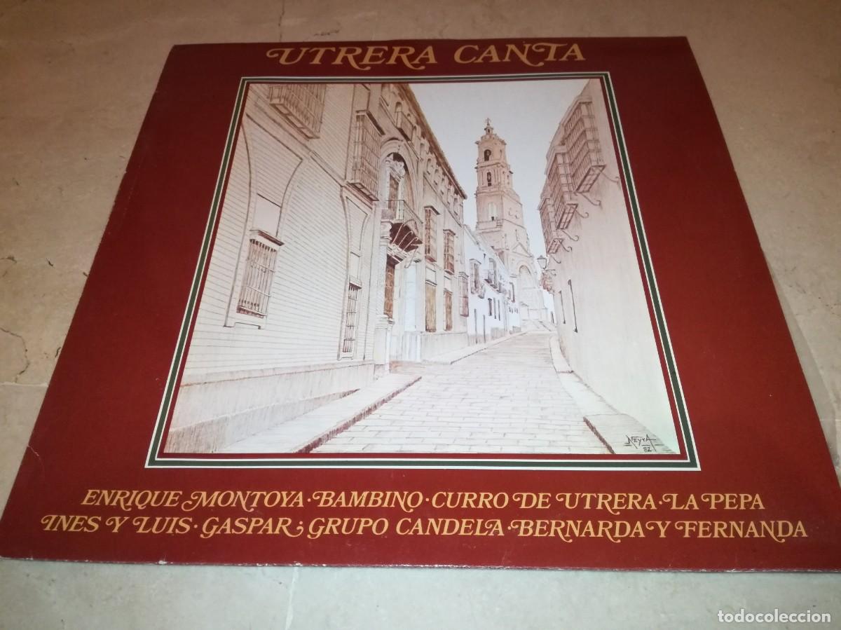 Discos de vinilo: UTRERA CANTA-ENRIQUE MONTOYA, BAMBINO, BERNARDA Y FERNANDA, CURRO DE UTRERA-FIRMADO-MUY RARO