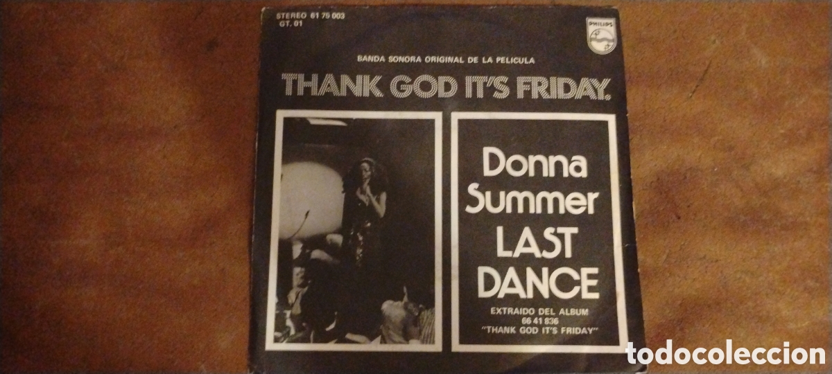 Discos de vinilo: DONNA SUMMER-LAST DANCE-SINGLE-PHILIPS/SPAIN-KSA.IB