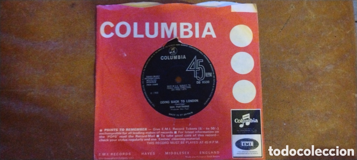 Discos de vinilo: DON PARTRIDGE-ROSIE-SINGLE-COLUMBIA/UK-KSA.IB