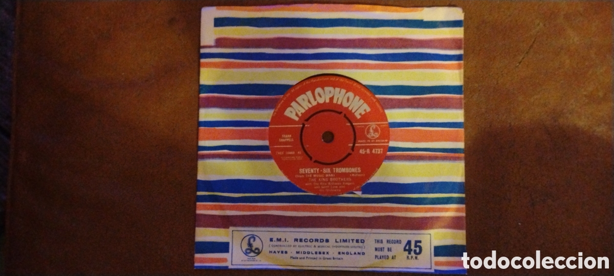 Discos de vinilo: THE KING BROTHERS&THE RITA WILLIAMS SINGERS&GEOFF..-SEVENTY&bull;SIX TROMBONES-SINGLE-PARLOPHONE/UK-KSA