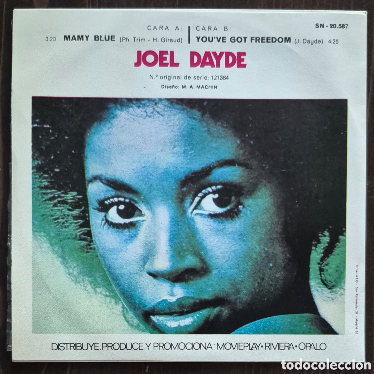 Discos de vinilo: SINGLE - JOEL DAYDE - MAMMY BLUE - 1971 ESPA&Ntilde;A - Foto 2