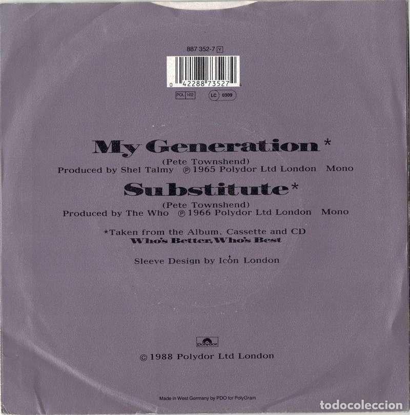 Discos de vinilo: The Who - My Generation / Substitute. Single - Foto 2