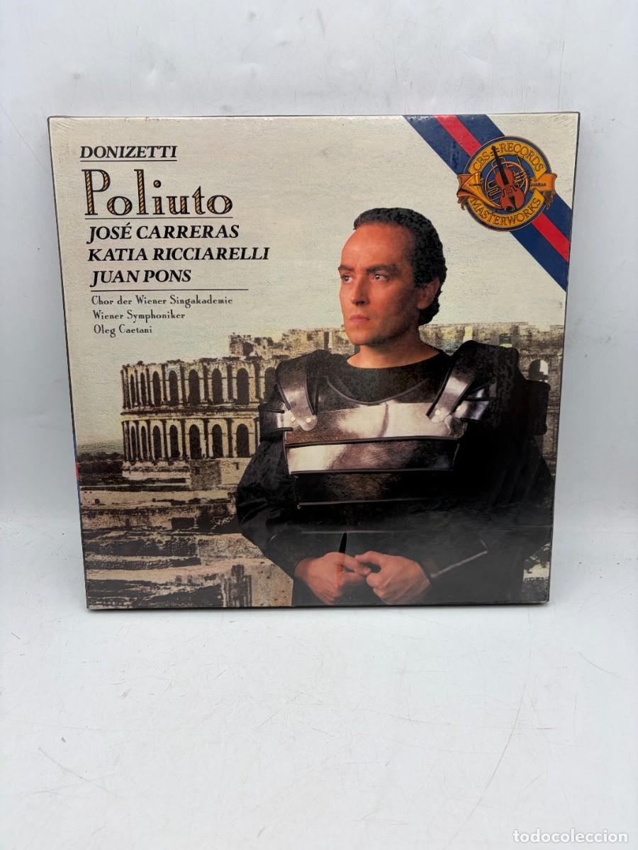 Discos de vinilo: LP - DONIZETTI - POLIUTO - JOS&Eacute; CARRERAS / KATIA RICCIARELLI / JUAN PONS - CBS MASTERWORKS - PRECINT
