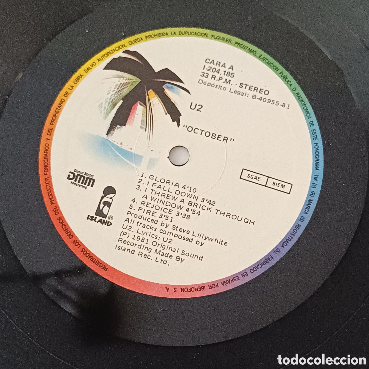 Discos de vinilo: U2 LP October (Spain) - Foto 4