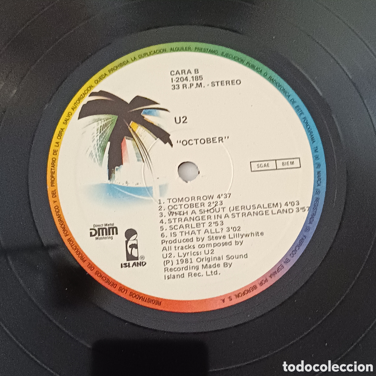 Discos de vinilo: U2 LP October (Spain) - Foto 6