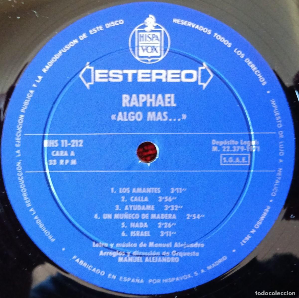 Discos de vinilo: RAPHAEL ** Algo Mas... ** VINILO LP 1971 - Foto 3