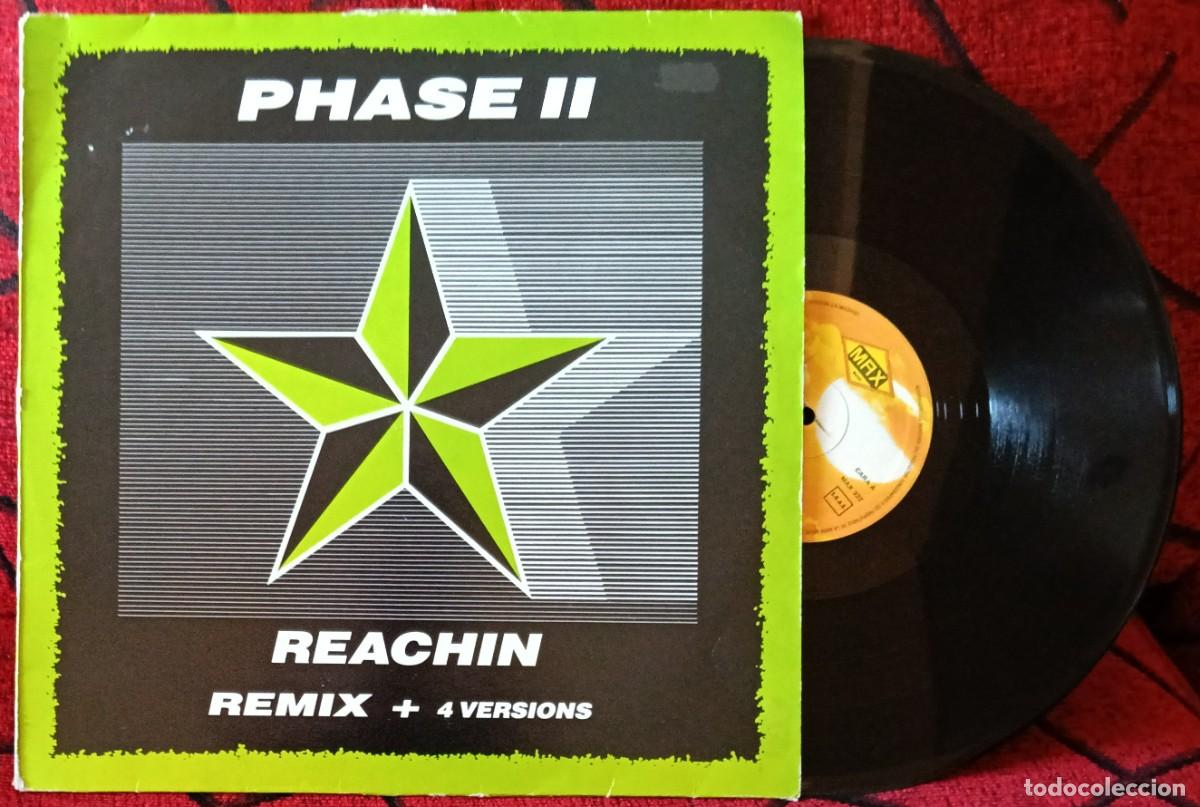 Discos de vinilo: PHASE II ** Reachin (Remix + 4 Versions) ** MAXI SINGLE VINILO 1989