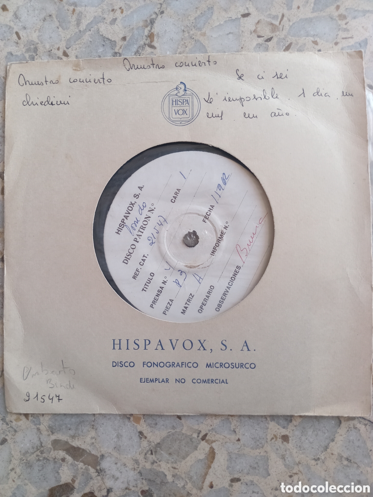 Discos de vinilo: EP UMBERTO BINDI NUESTRO CONCIERTO CHIEDIMI SE CI SEI UN DIA UN MES UN A&Ntilde;O 1962 HISPAVOX
