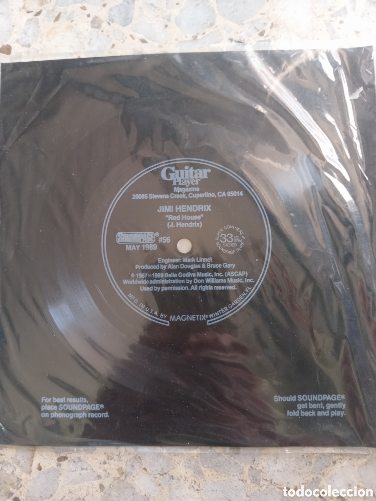 Discos de vinilo: FLEXI DISC JIMI HENDRIX RED HOUSE 1989 USA