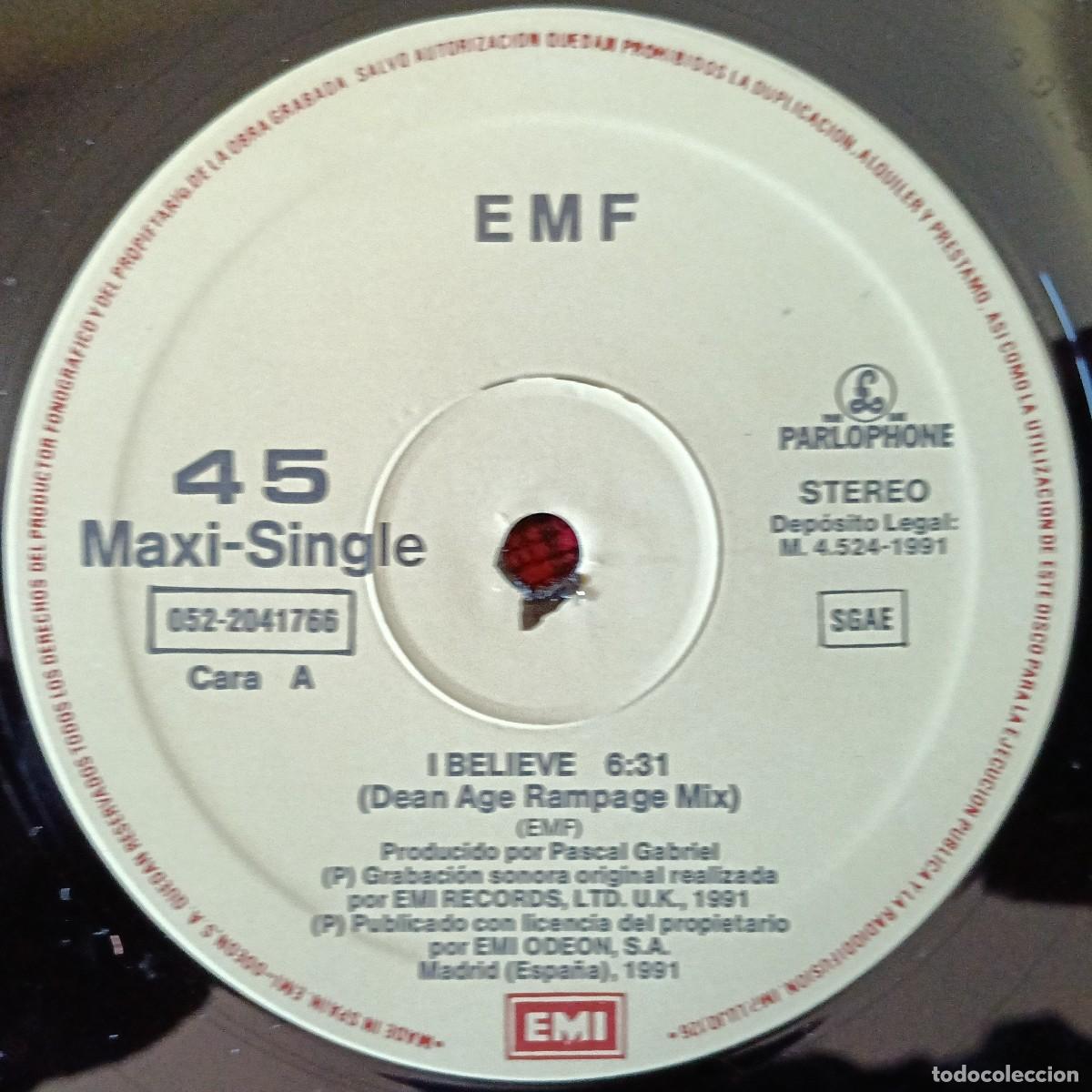 Discos de vinilo: EMF ** I Believe ** MAXI SINGLE VINILO 1991 - Foto 3