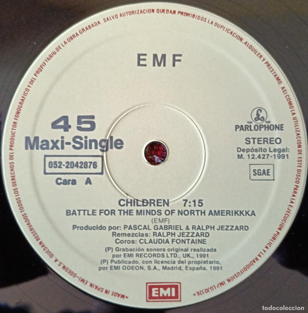 Discos de vinilo: EMF ** Children ** MAXI SINGLE VINILO 1991 - Foto 3