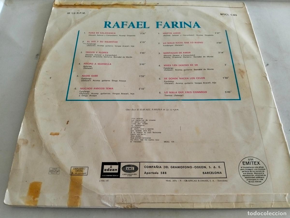 Discos de vinilo: RAFAEL FARINA, DISCO LP, EDITADO ODEON, A&Ntilde;O 1968 - Foto 2