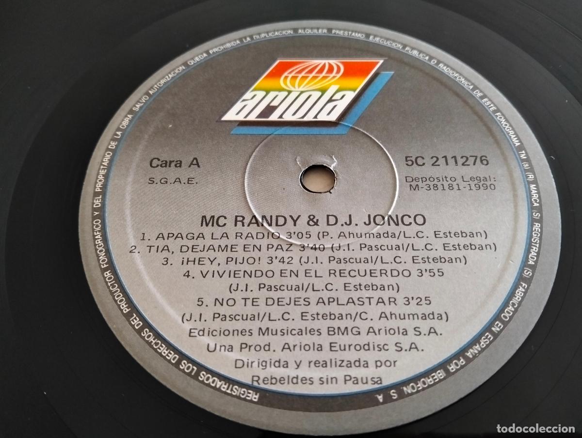 Discos de vinilo: MC RANDY & D.J.JONCO, DISCO LP, EDITADO ARIOLA, A&Ntilde;O 1990 - Foto 4