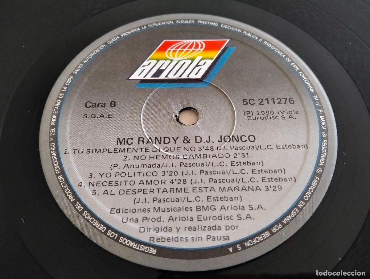 Discos de vinilo: MC RANDY & D.J.JONCO, DISCO LP, EDITADO ARIOLA, A&Ntilde;O 1990 - Foto 6