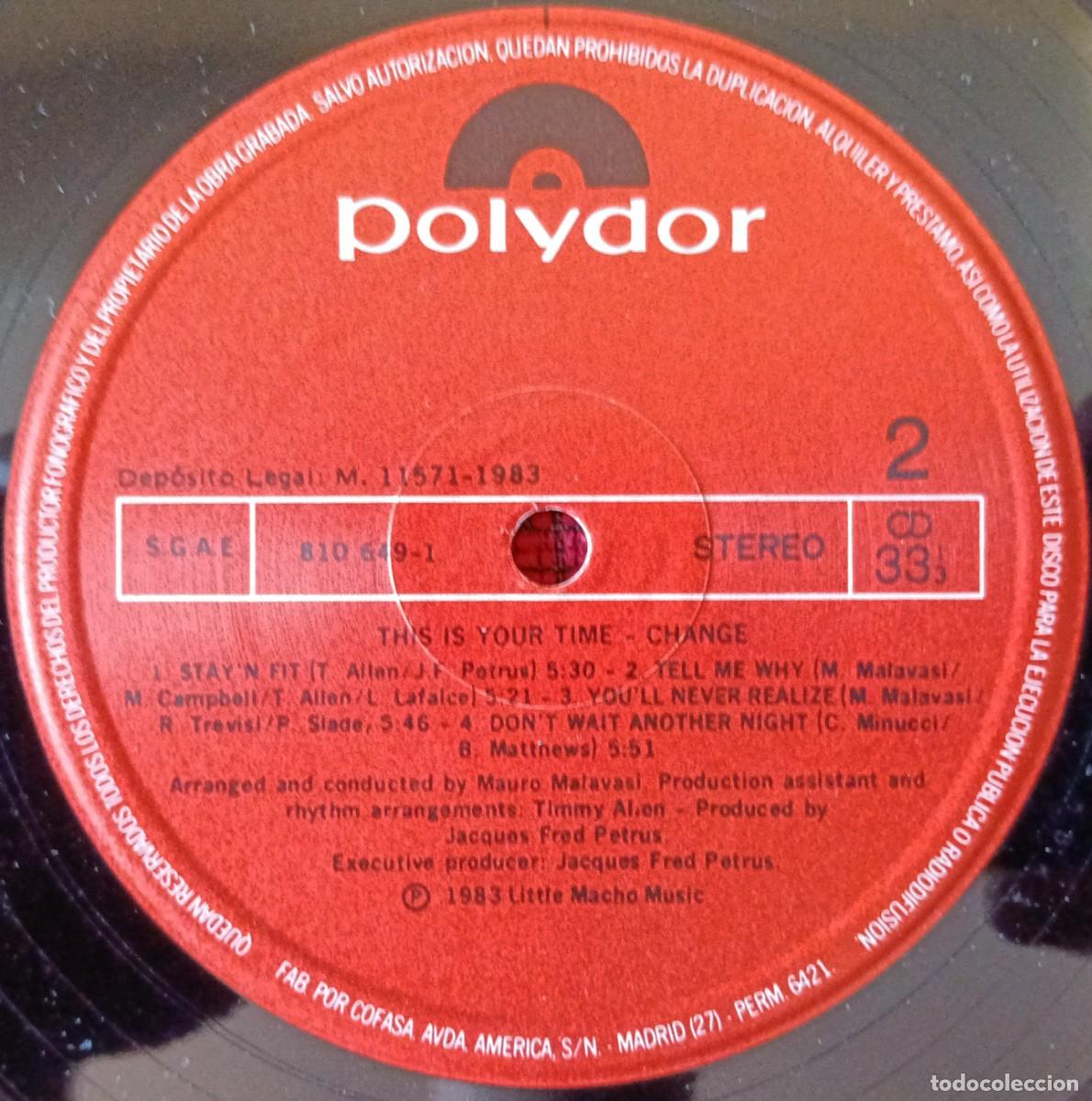 Discos de vinilo: CHANGE ** This Is Your Time ** VINILO LP 1983 - Foto 4