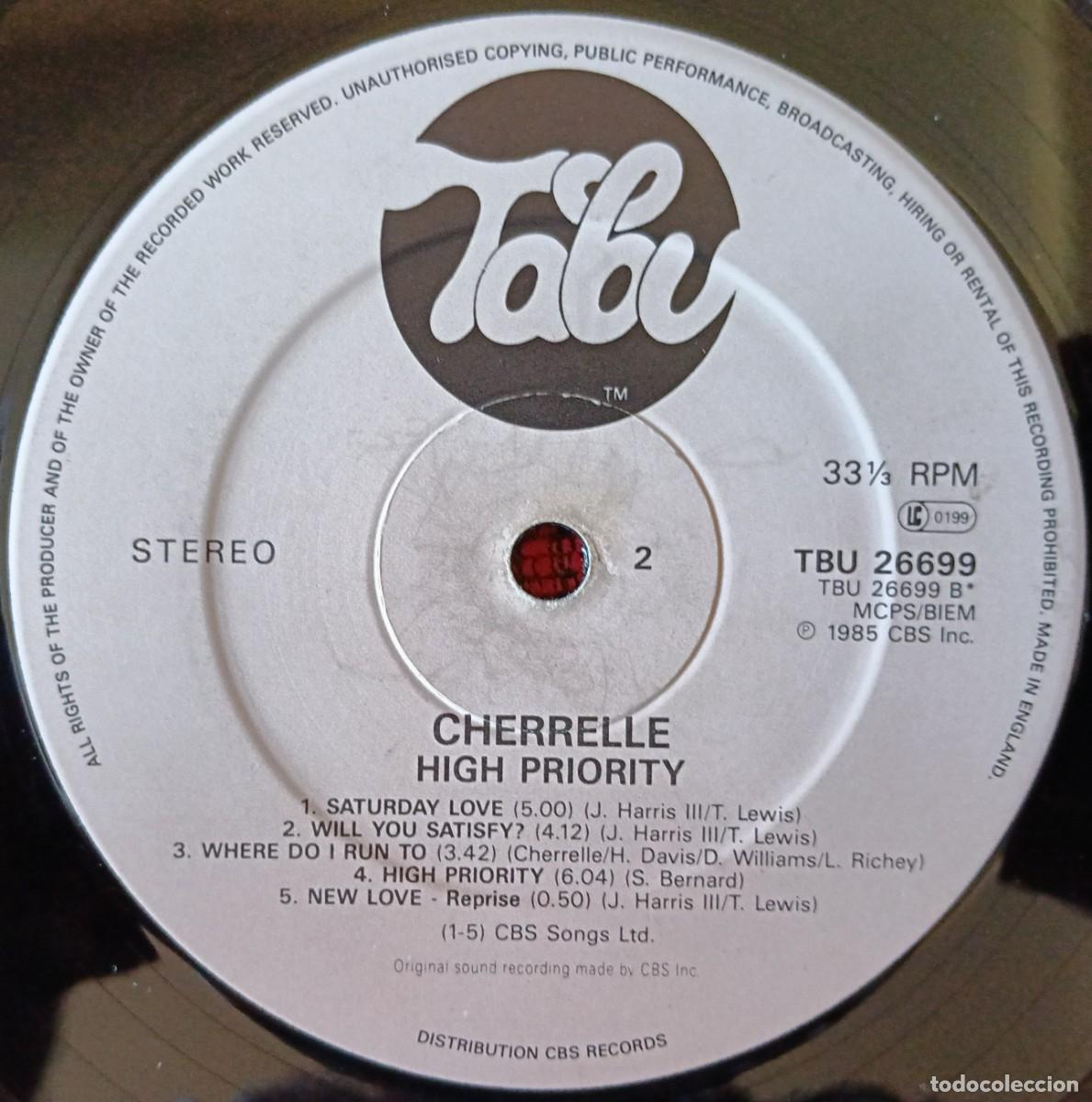 Discos de vinilo: CHERRELLE ** High Priority ** VINILO LP 1985 UK - Foto 4