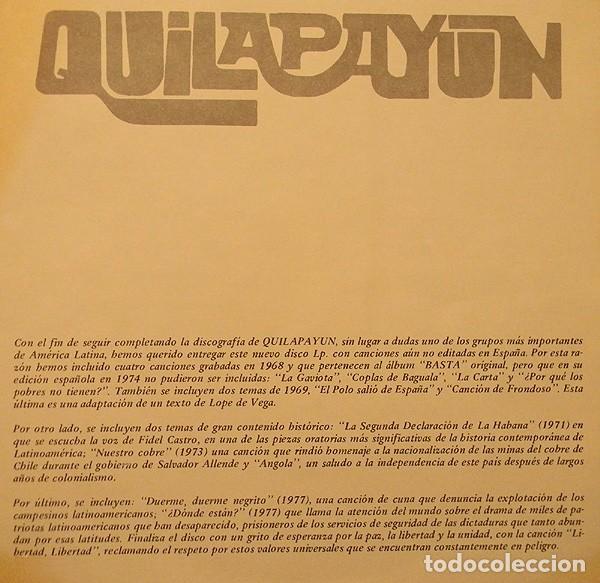 Discos de vinilo: Quilapay&uacute;n &ndash; Libertad - Foto 3