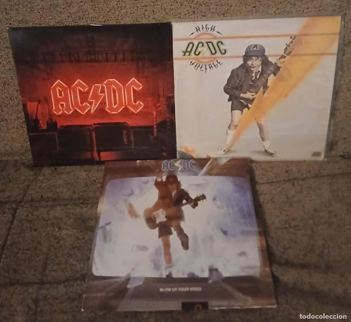 Discos de vinilo: LOTE CON 3 VINILOS DE AC/DC - LPS HIGH VOLTAGE, PWR UP Y BLOW UP YOUR VIDEO