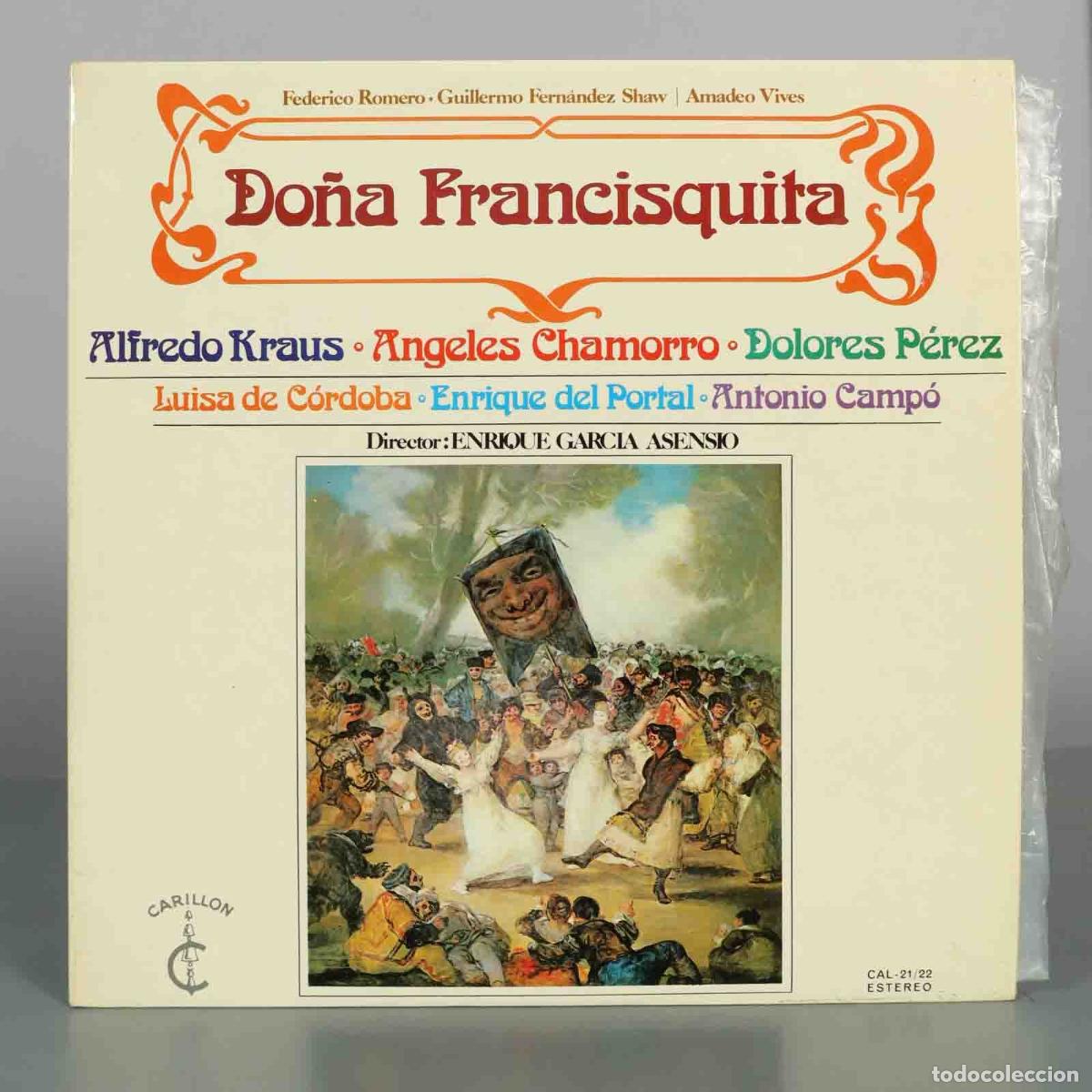 Discos de vinilo: LP. Do&ntilde;a Francisquita - Vives, Federico Romero, Guillermo Fern&aacute;ndez Shaw, Alfredo Kraus, &Aacute;ngeles