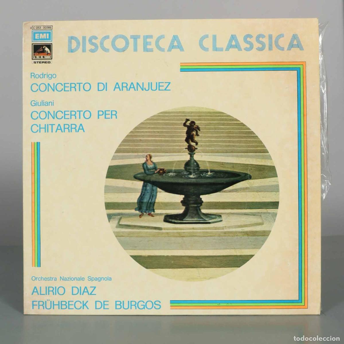 Discos de vinilo: LP. Rodrigo, Giuliani - Concierto de Aranjuez, Concerto per chitarra - D&iacute;az, Rafael Fr&uuml;hbeck de B