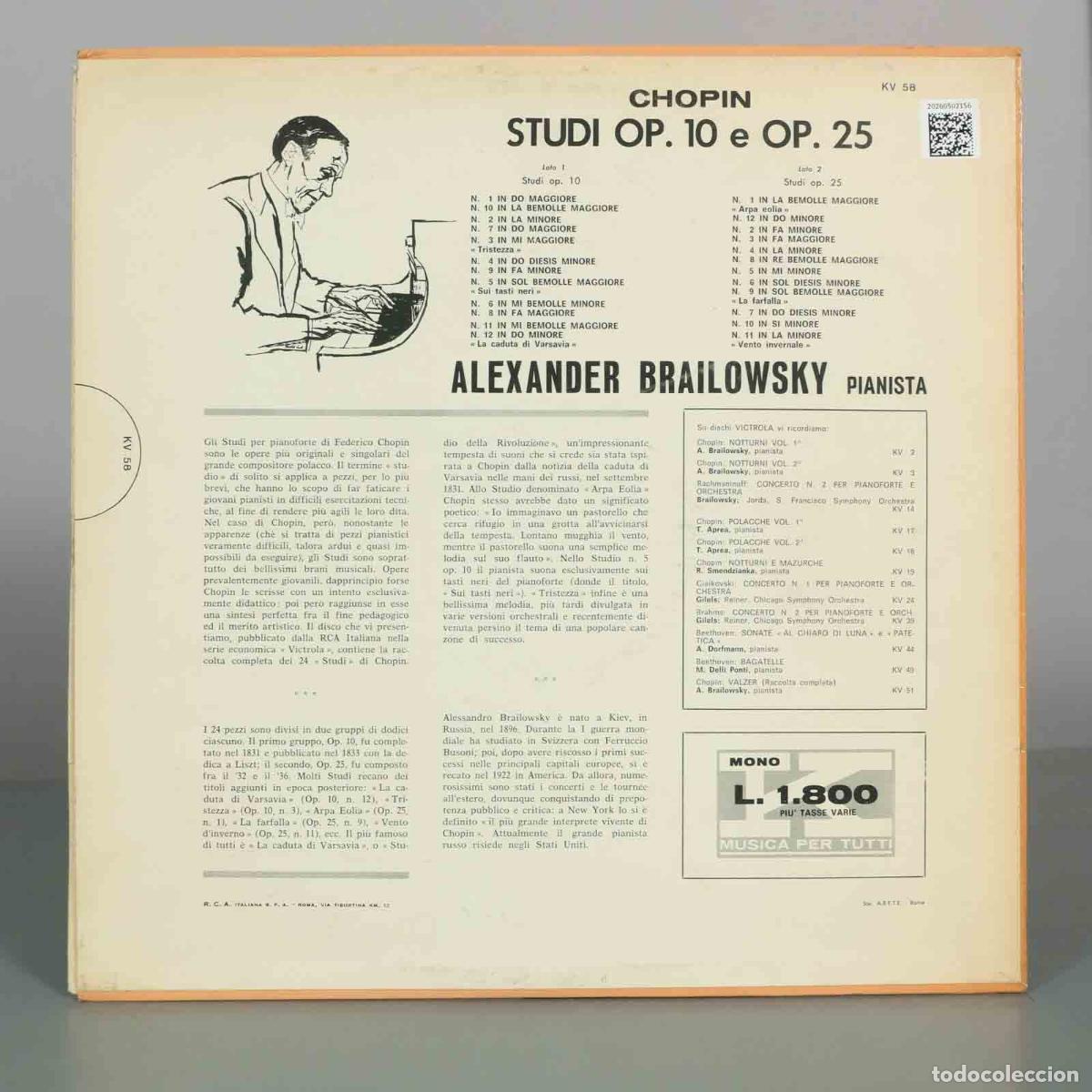 Discos de vinilo: LP. Chopin - Studi (Opera 10 e Opera 25) - Alexander Brailowsky - Foto 2