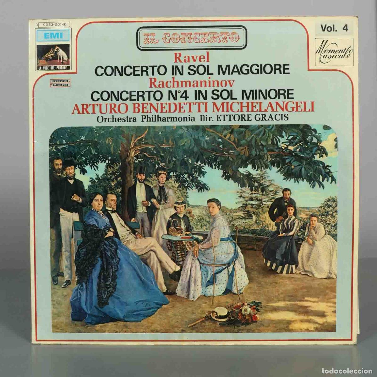 Discos de vinilo: LP. Ravel: Concerto In Sol Maggiore - Rachmaninov: Concerto N&deg;4 In Sol Minore - michelangeli