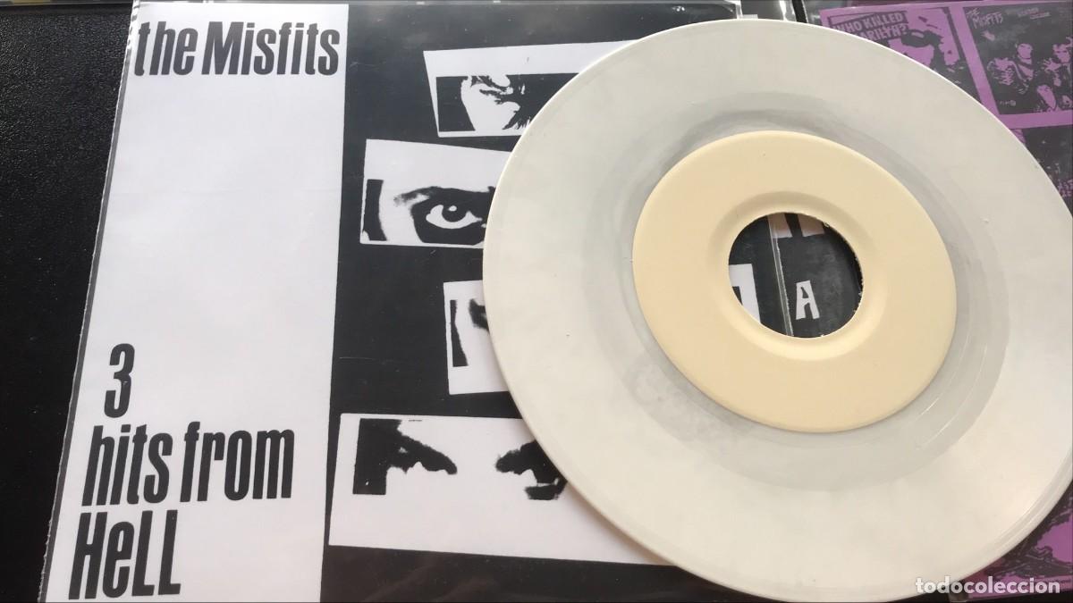 Discos de vinilo: The Misfits 3 Hits From Hell Disco de vinilo blanco EP single 7&rdquo; punk danzig - Foto 3