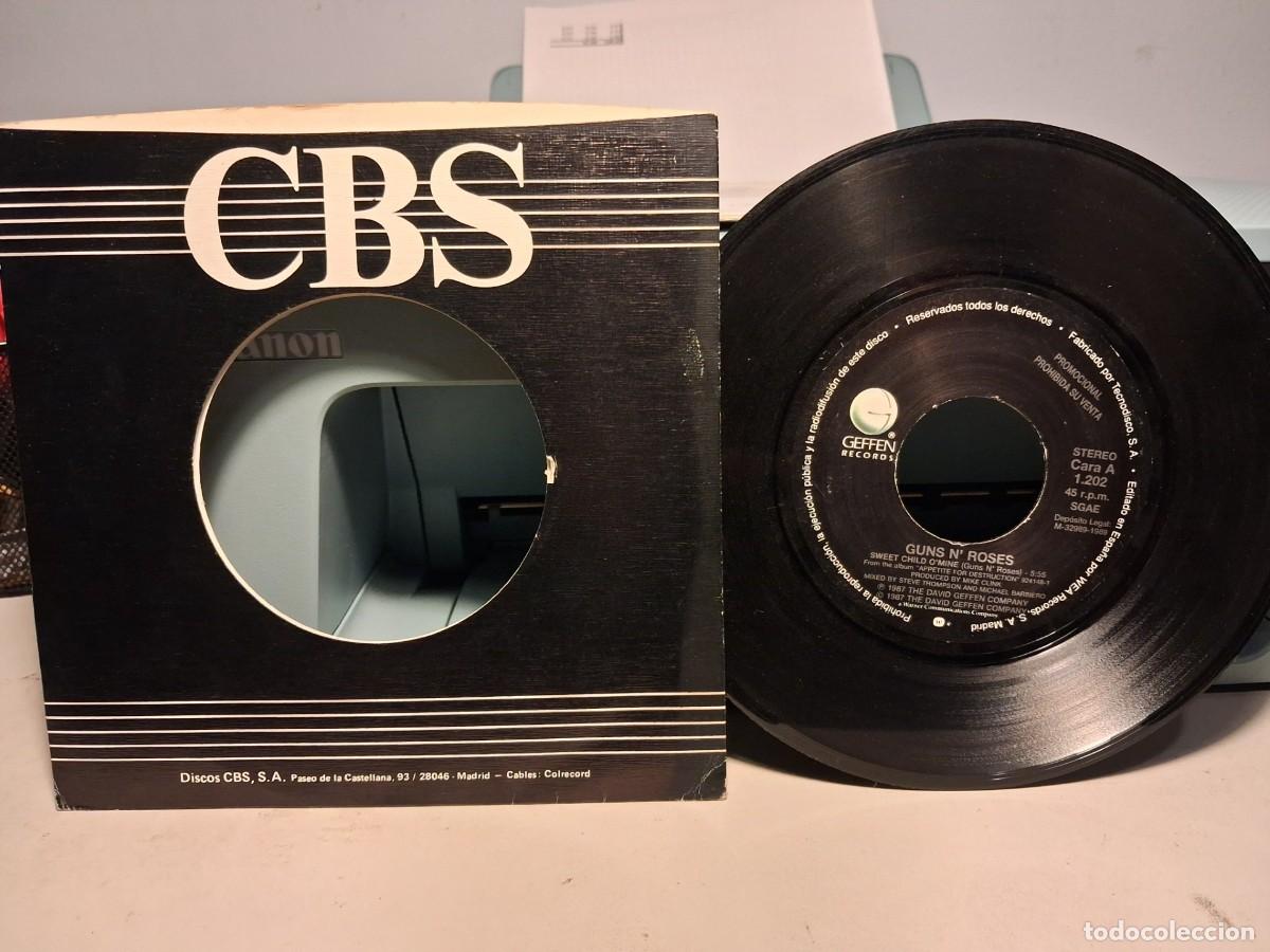 Discos de vinilo: SINGLE PROMOCIONAL DE GUNS N&acute;ROSES : SWEET CHILD O&acute;MINE + WELCOME TO THE JUNGLE