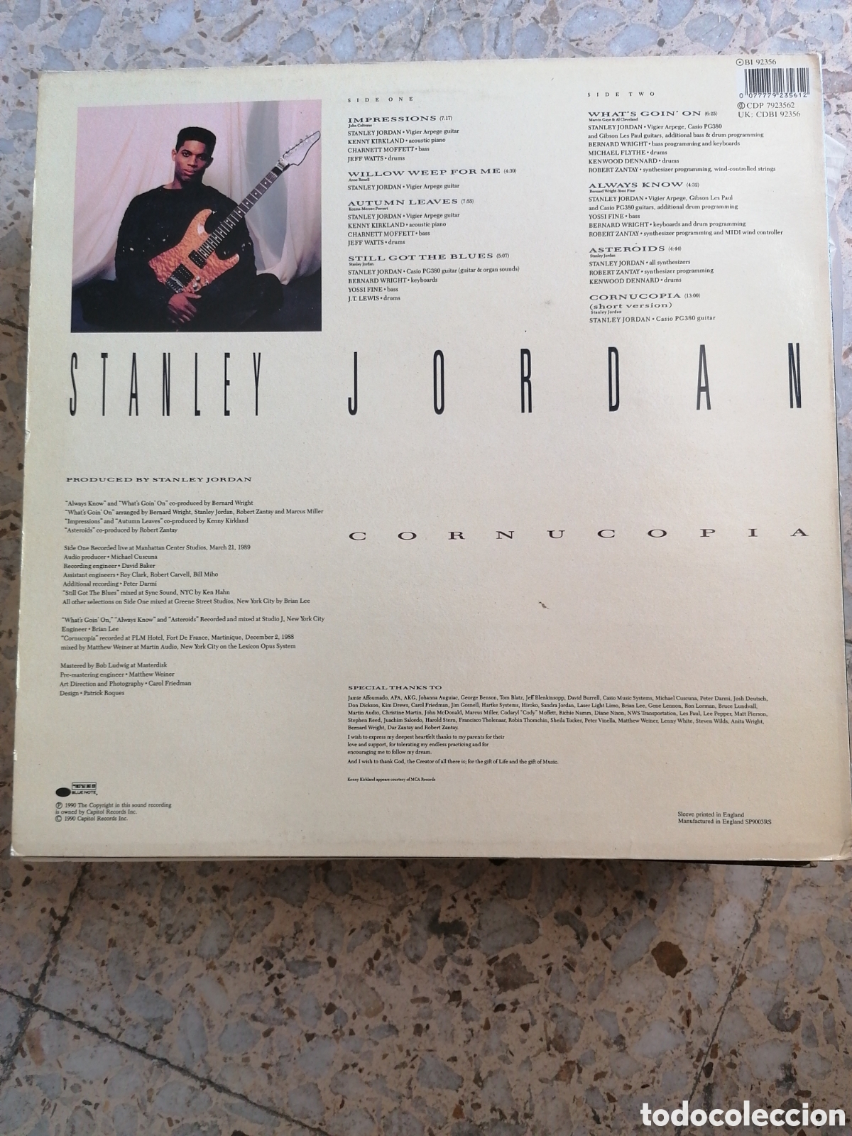 Discos de vinilo: LP STANLEY JORDAN CORNUCOPIA 1990 UK - Foto 2