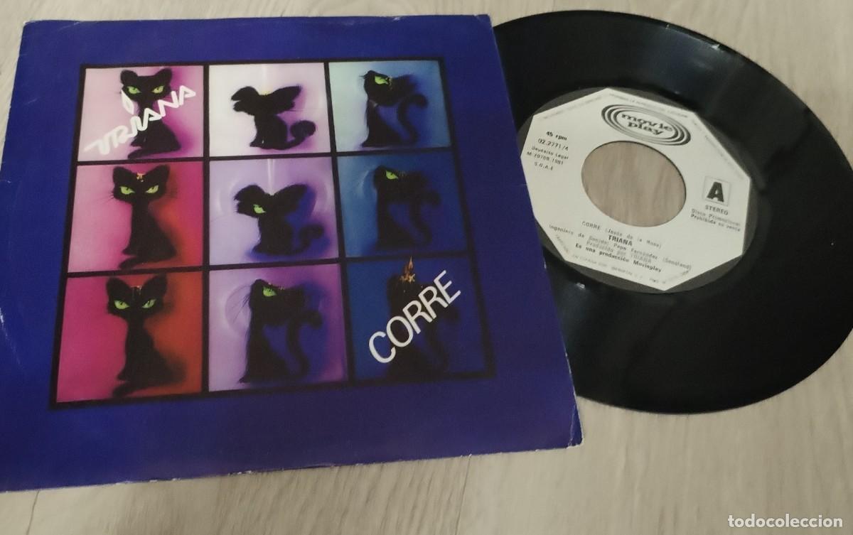 Discos de vinilo: TRIANA - CORRE CORRE ..SINGLE PROMOCIONAL DE 1981 - MOVIEPLAY .. + UN MAL SUE&Ntilde;O - BUEN ESTADO
