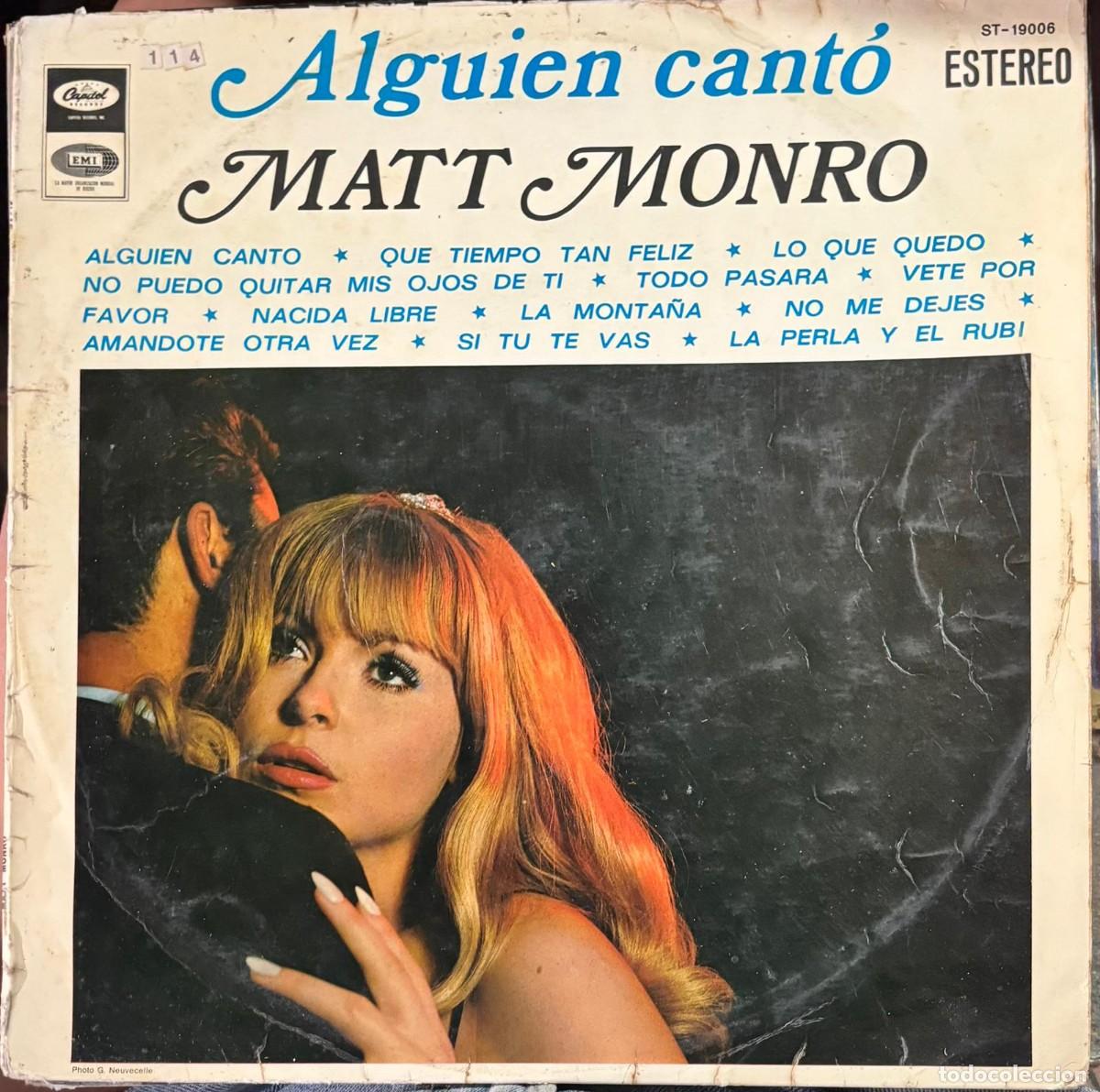 Discos de vinilo: LP MATT MONRO-ALGUIEN CANT&Oacute;. LP-SEXT-1233