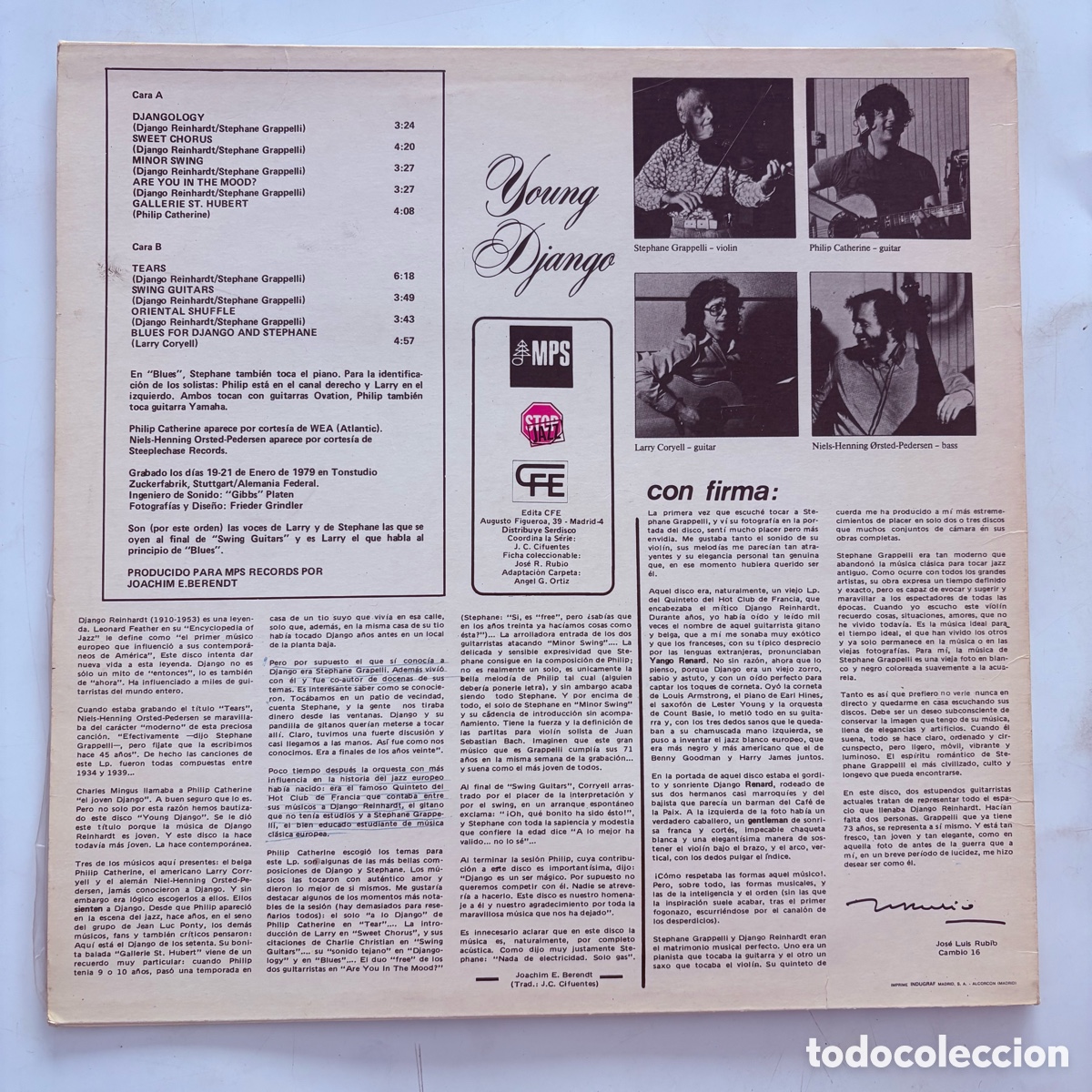 Discos de vinilo: lp Stephane Grappelli Young Django edicion espa&ntilde;ola de 1981 - Foto 2
