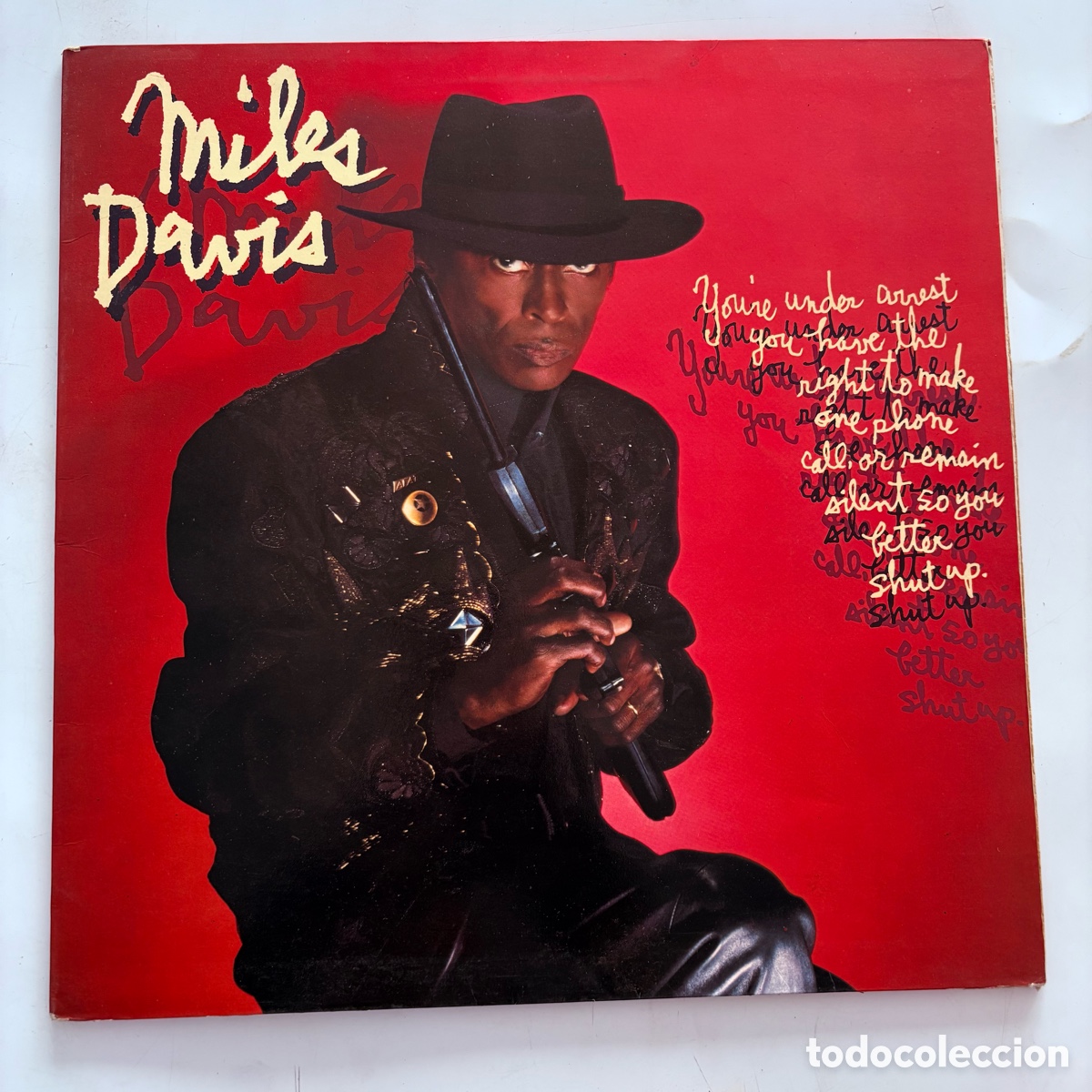Discos de vinilo: lp Miles Davis &lrm;&ndash; You're Under Arrest edicion espa&ntilde;ola de 1985