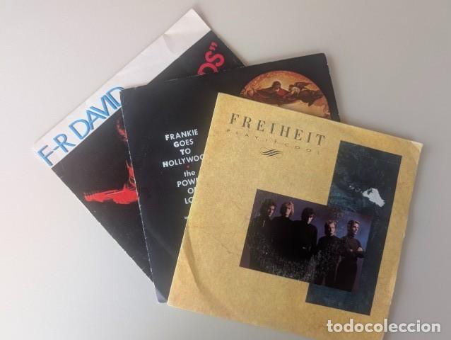 Discos de vinilo: S225-S226-S227 LOTE DE 3 SINGLES VINILO A&Ntilde;OS 80: FREIHEIT, FRANKIE GOES, F-R DAVID