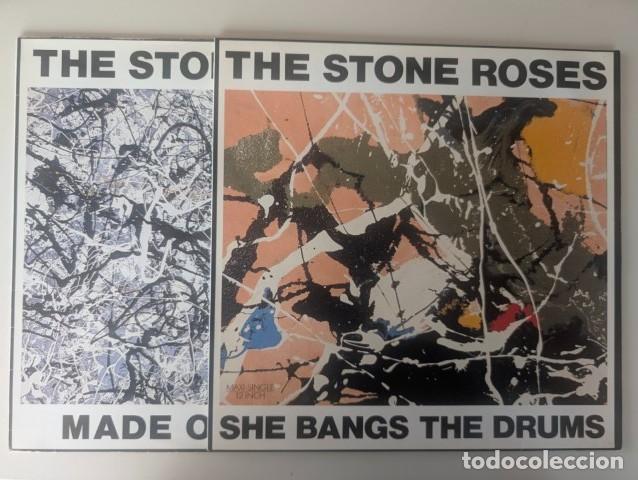Discos de vinilo: L1310-L1311 LOTE 1 MAXI SINGLE VINILO Y UN LP VINILO: THE STONE ROSES; SHE BANGS - MADE OF STONE