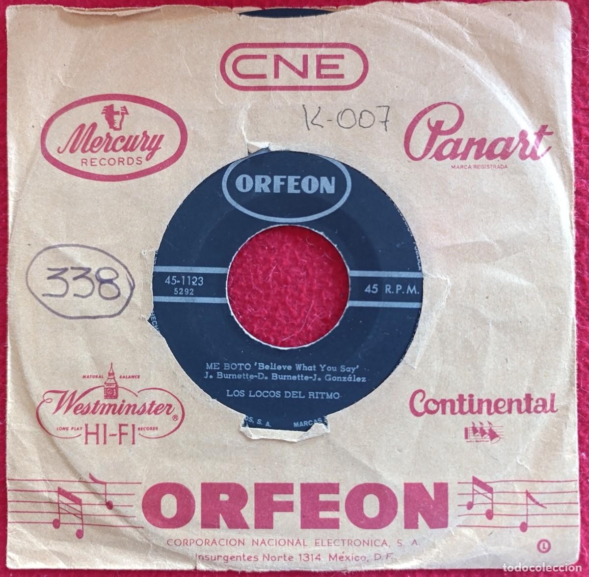 Discos de vinilo: LOS LOCOS DEL RITMO &lrm;&ndash; BLANCANIEVES (CLAUDETTE) 7&rdquo; 1962 ORFECON - MEXICO MUY RARO!!!