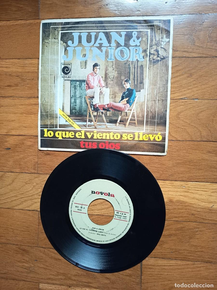 Discos de vinilo: SINGLE - JUAN Y JUNIOR - LO QUE EL VIENTO SE LLEVO - 1969