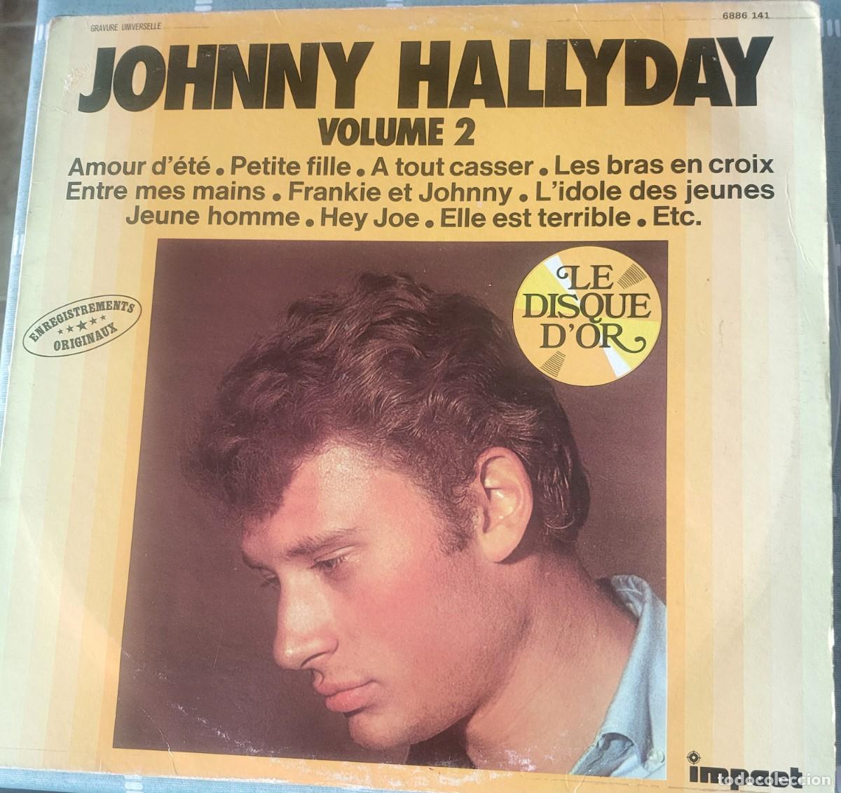 Discos de vinilo: Johnny Hallyday Lp sello Impact editado en Francia a&ntilde;o 1988...