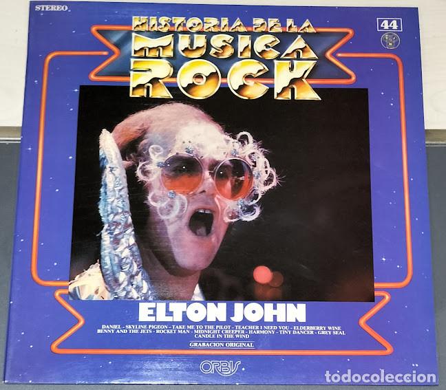 Discos de vinilo: Elton John - Historia de la M&uacute;sica Rock - LP DJM Records ref. 9-47 020. Edici&oacute;n espa&ntilde;ola 1982.