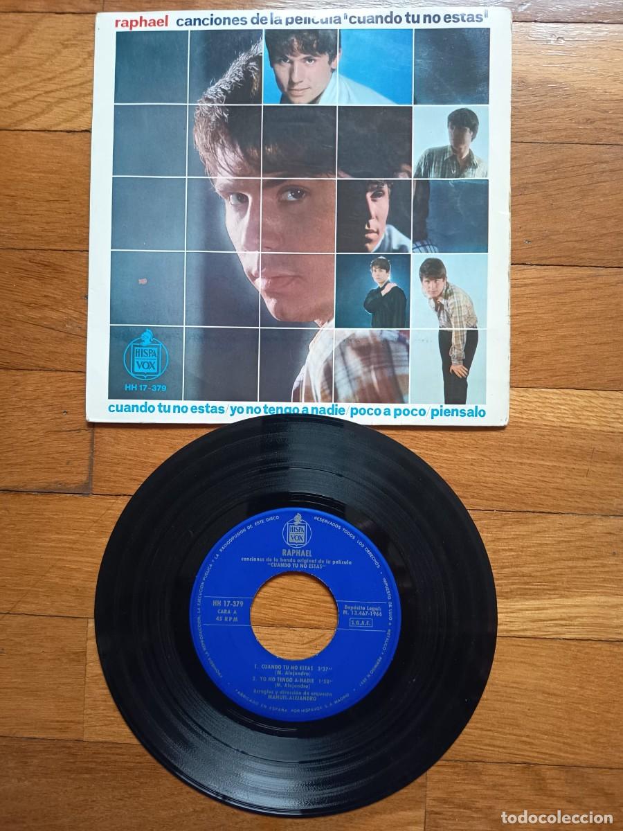 Discos de vinilo: SINGLE EP - RAPHAEL - CUANDO TU NO ESTAS - 1966 - Foto 1
